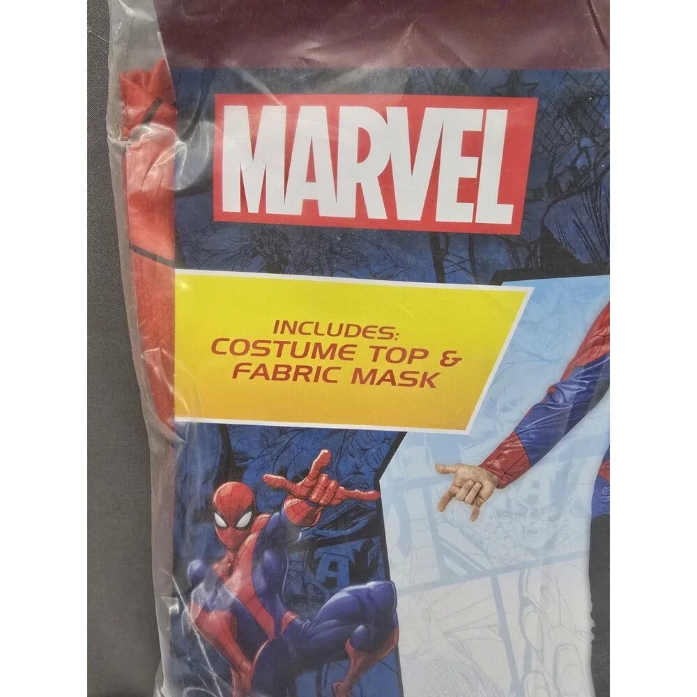 Spider-Man Marvel Studios Comics Top & Mask Costume Adult S/M NEW